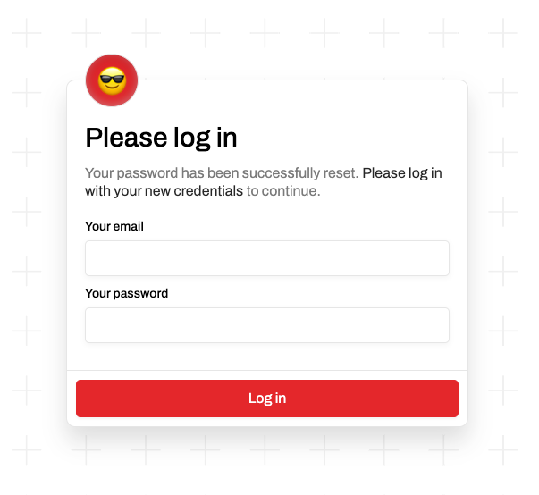 Log In After Password Reset