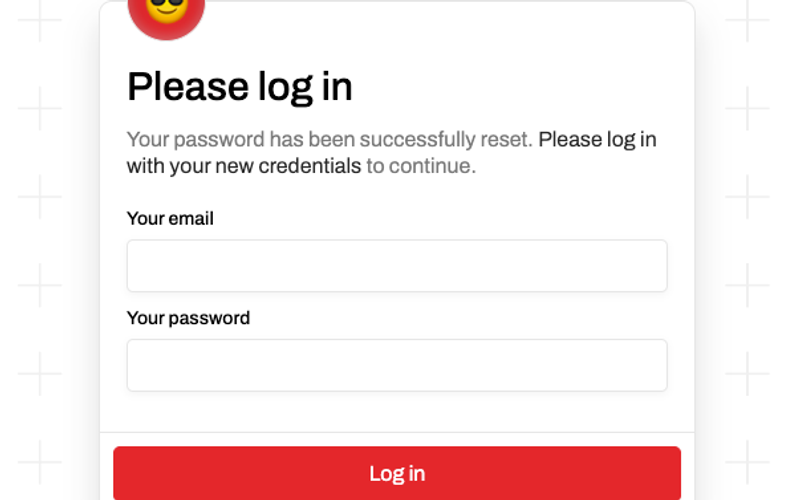 Log In After Password Reset