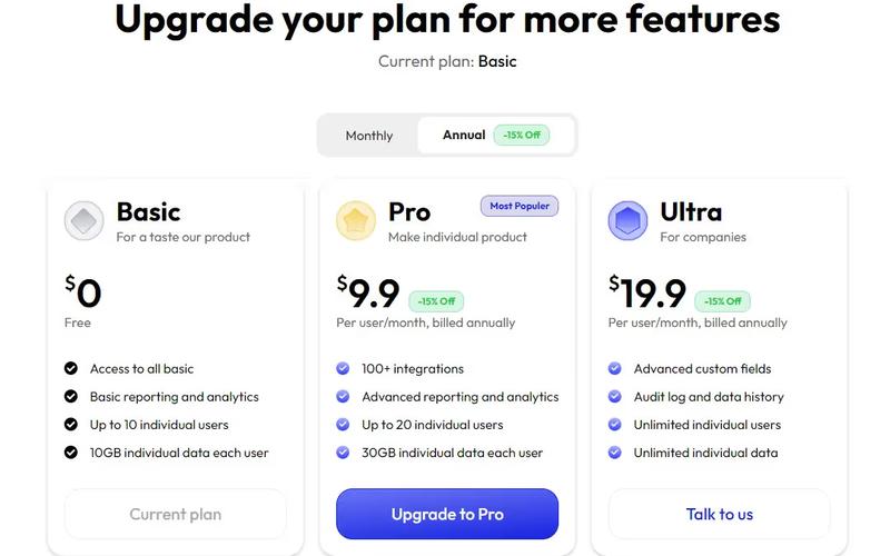 Upgrade Plan Design