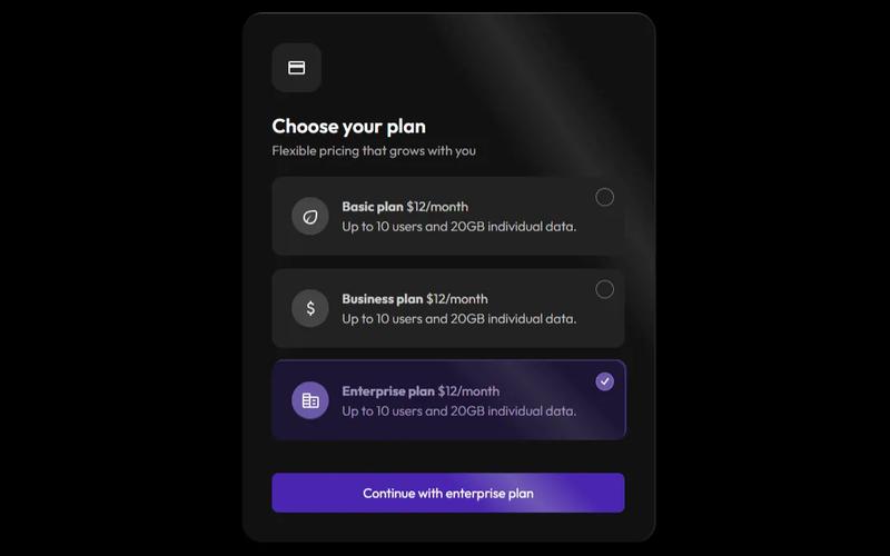 Plan Selection Modal