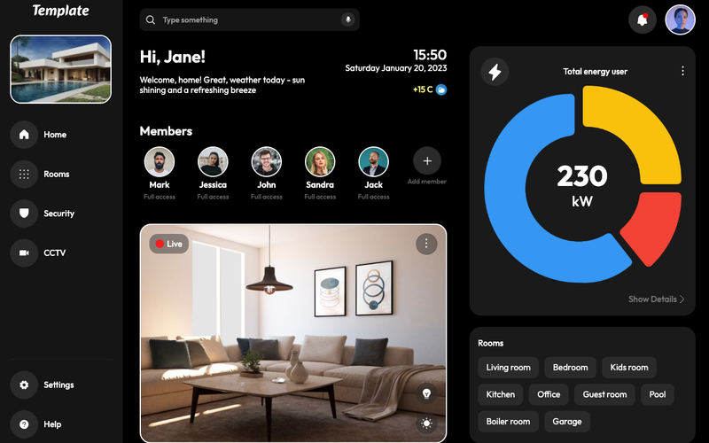 Smart Home Management Dashboard