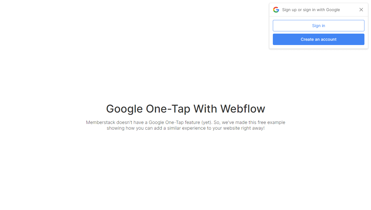 Google "One Tap"