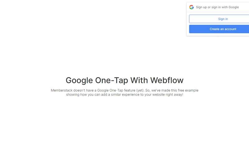 Google "One Tap"