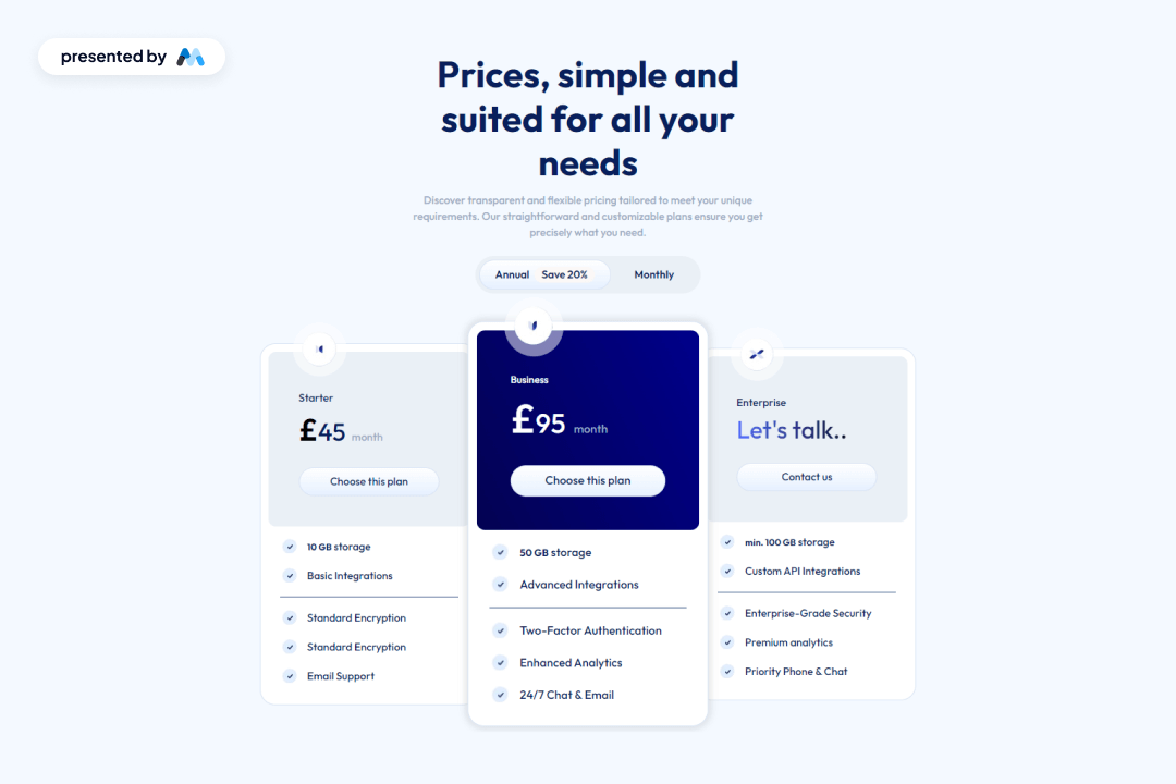Pricing Light Theme