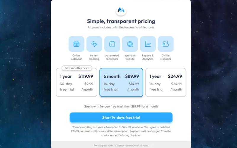 Galactic Pricing Modal