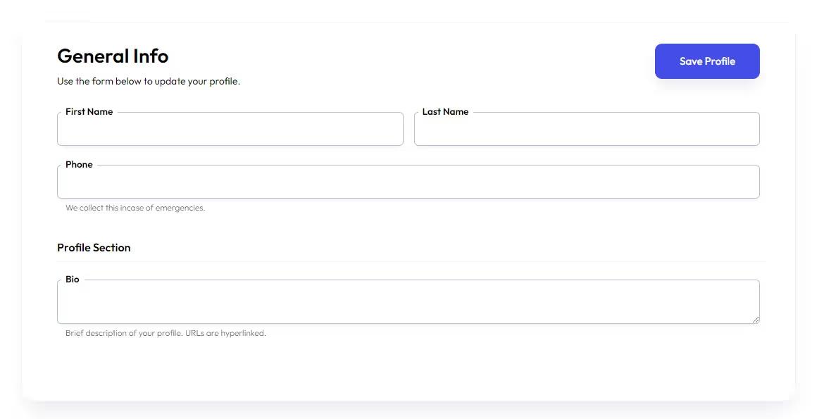 Component Profile Form