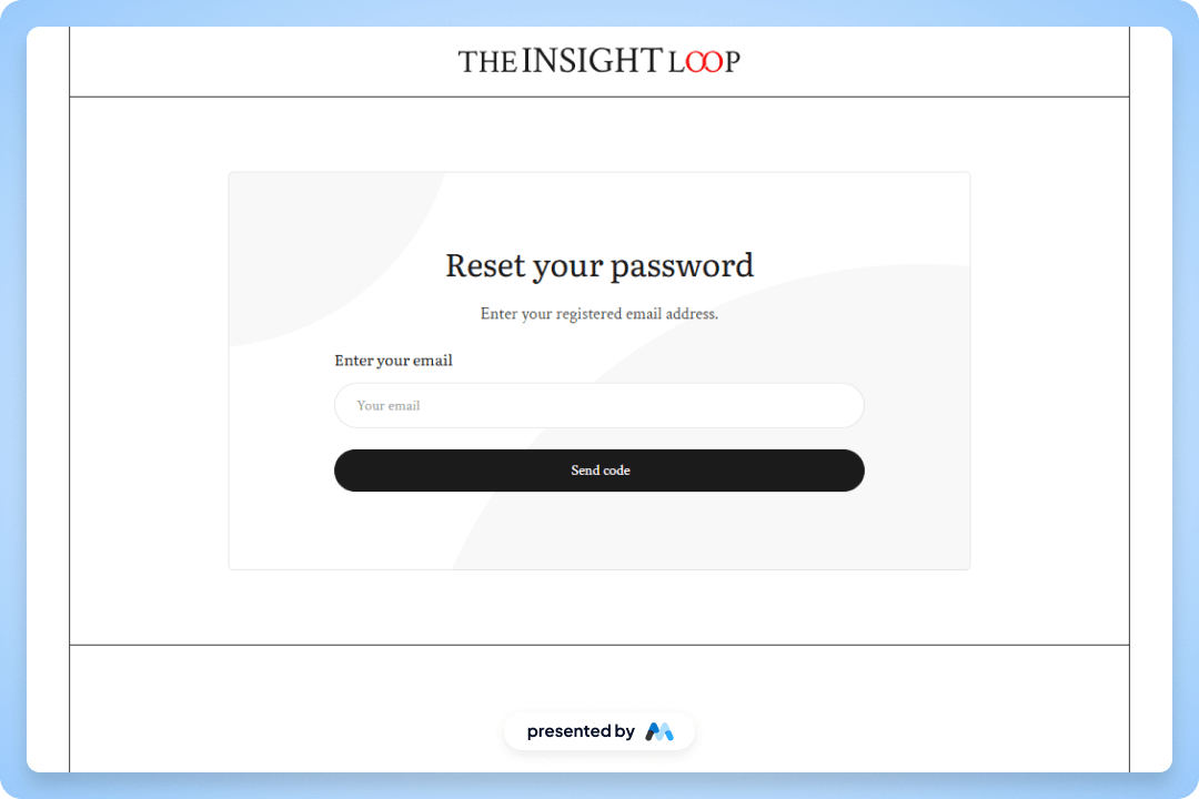Insight Loop UI Kit Reset Password Page