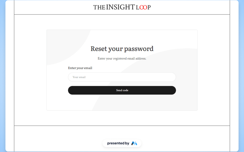 Insight Loop UI Kit Reset Password Page