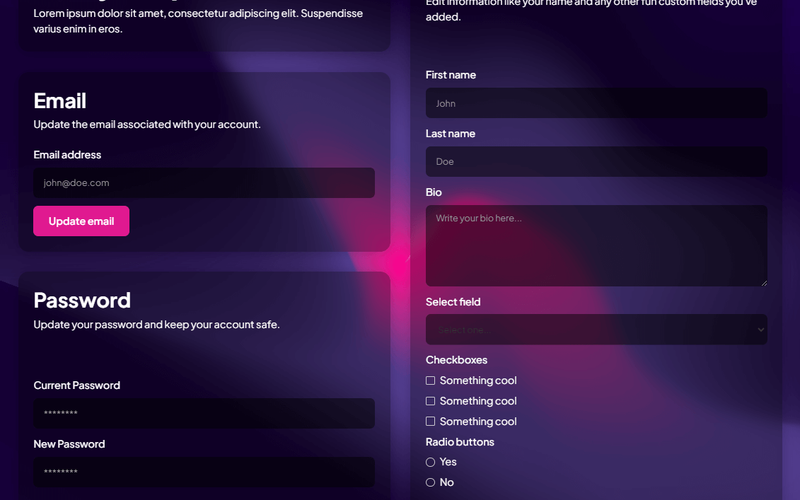 Glassmorphism Profile Page