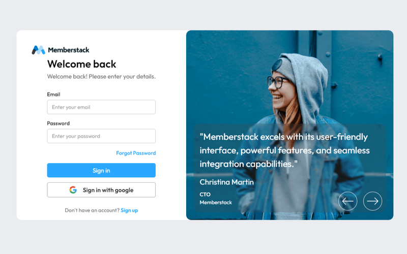 Carousel Login Panel