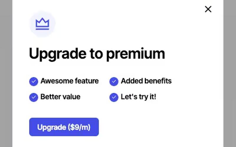 Small Upgrade Modal