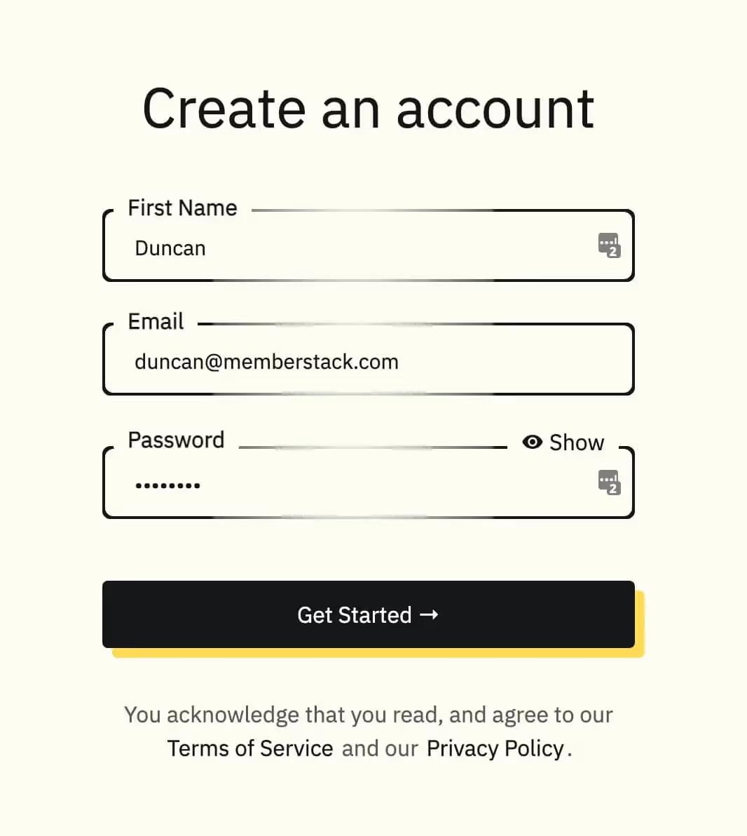 Membership Sign Up