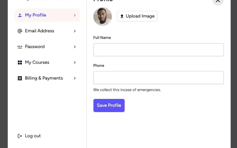 Profile Modal with Profile Image