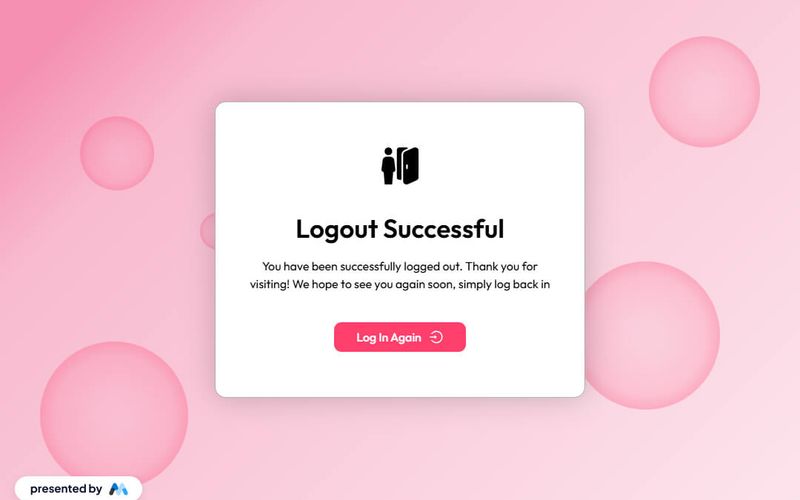 Logout Confirmation Card