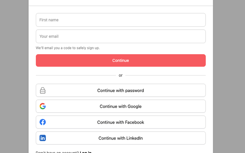 Airbnb Style Passwordless Sign Up