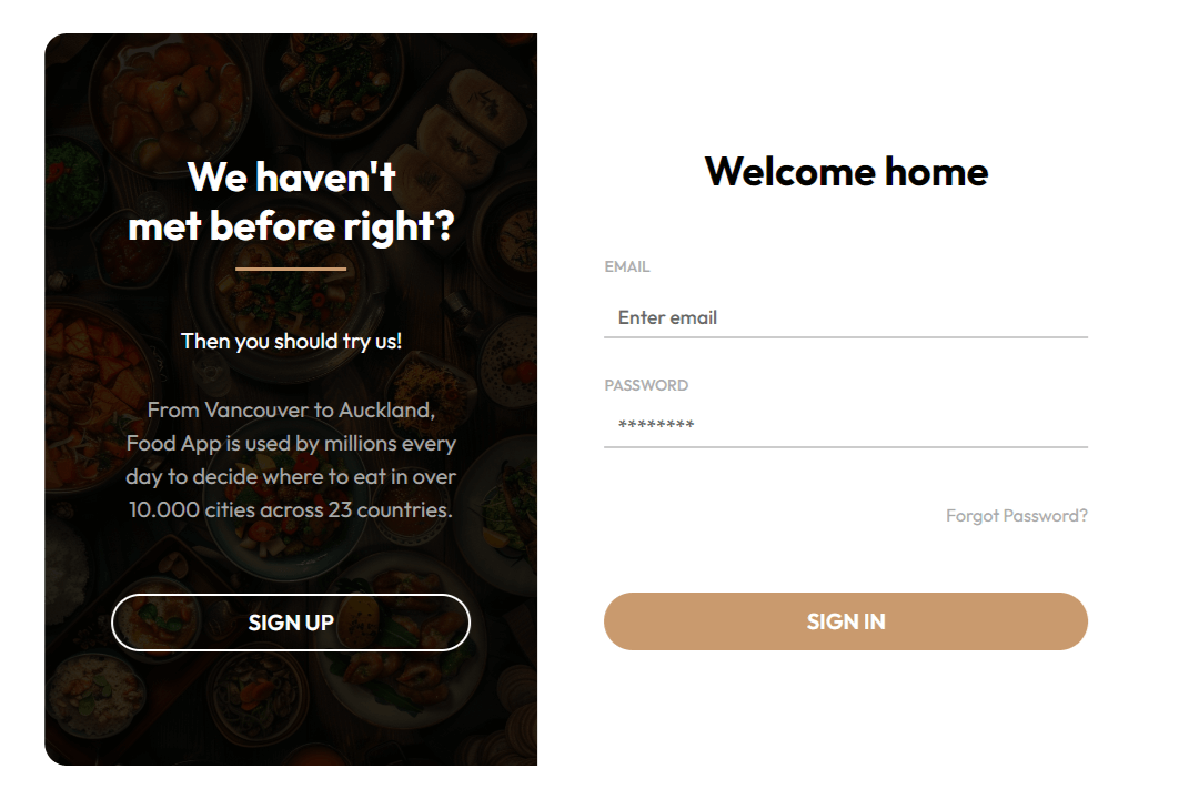 Food Themed Login Form
