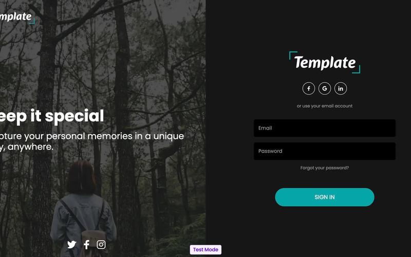 Free Dark Theme Sign In Page