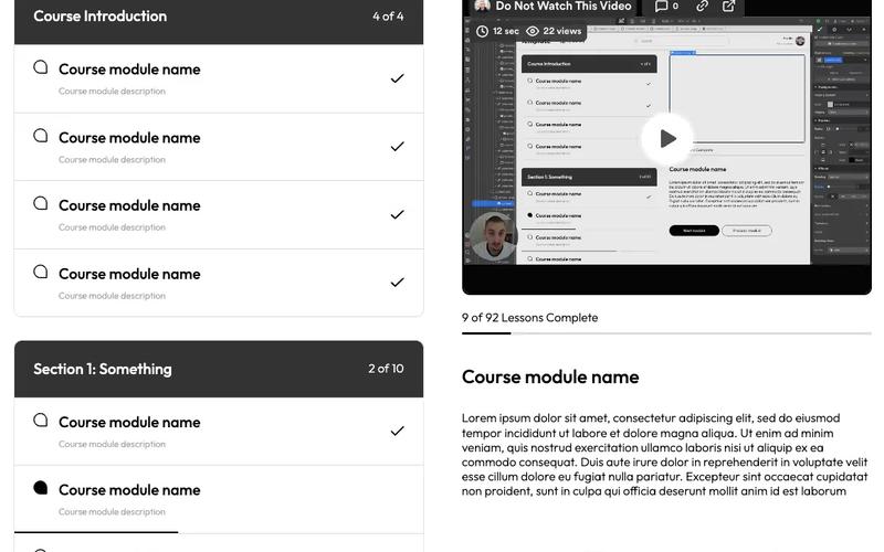 Online Course Module Page