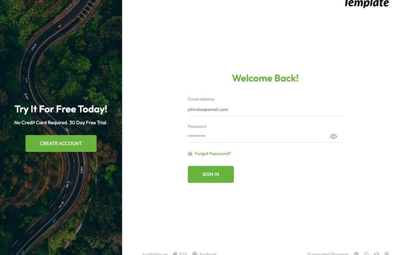 Green Webflow Sign In Component