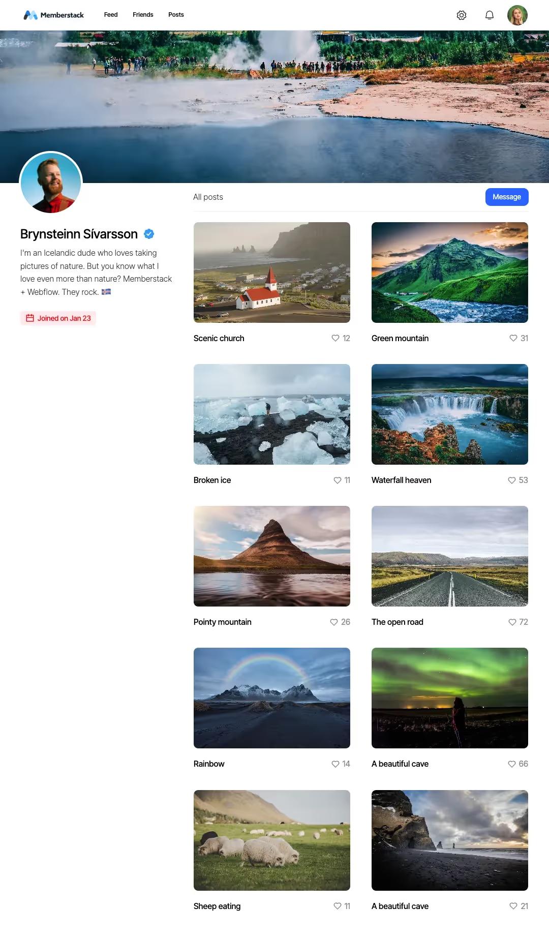 Social Media Profile Page