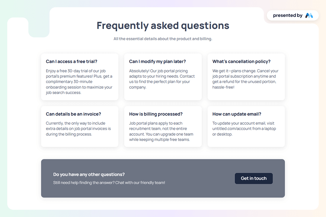AeroKit UI Faq01 Info Grid