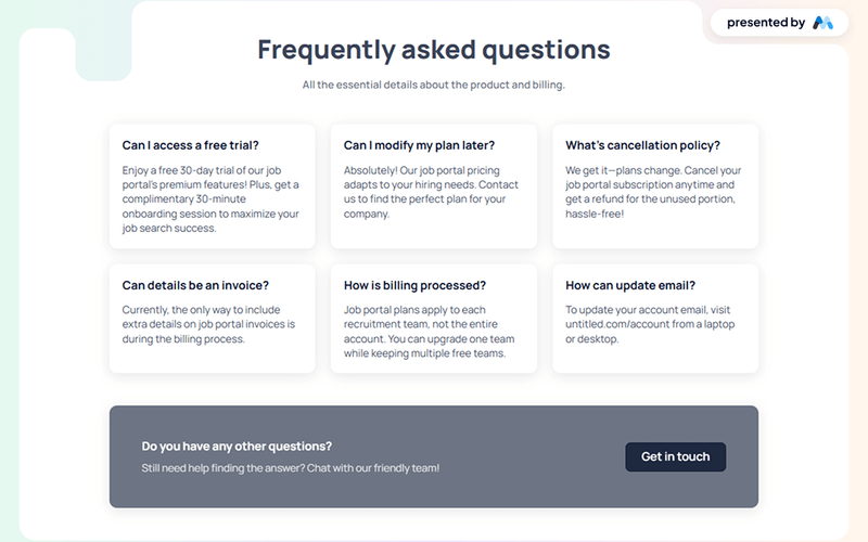 AeroKit UI Faq01 Info Grid