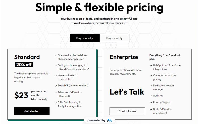 Interactive Pricing Tabs