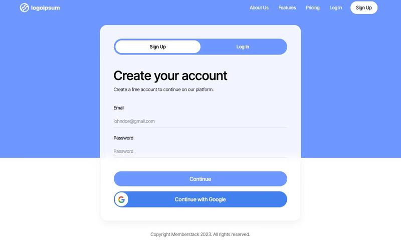 2-Tab Auth Forms