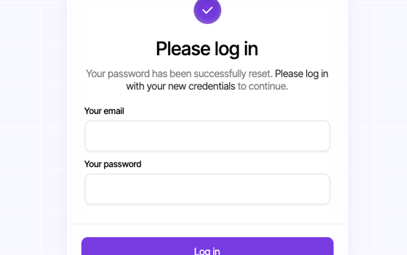 Forgot Password Success (Login)
