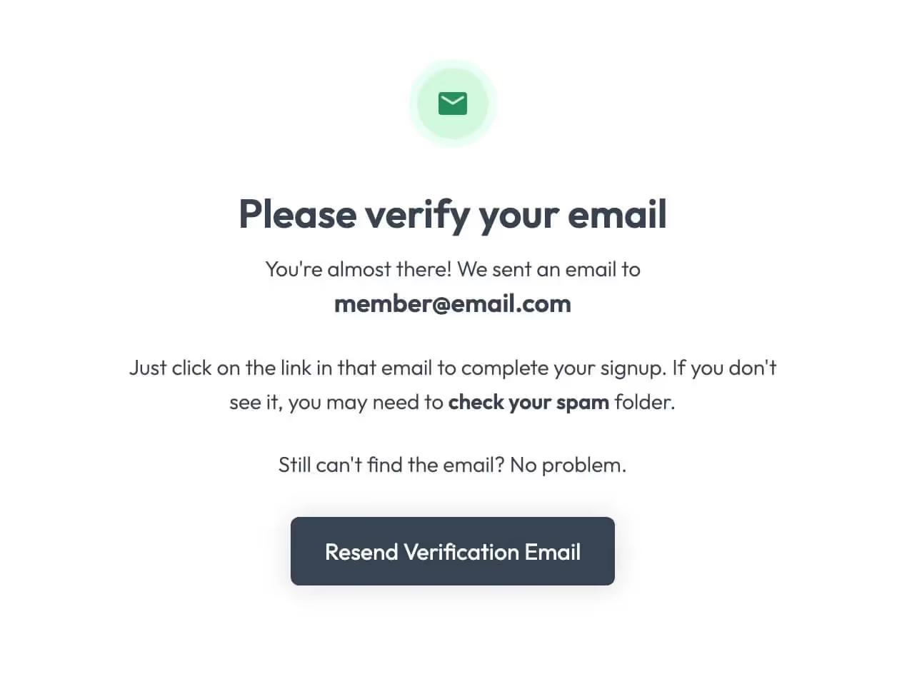 Email Verification Page