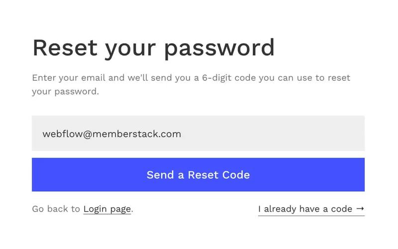 Webflow Forgot Password Form