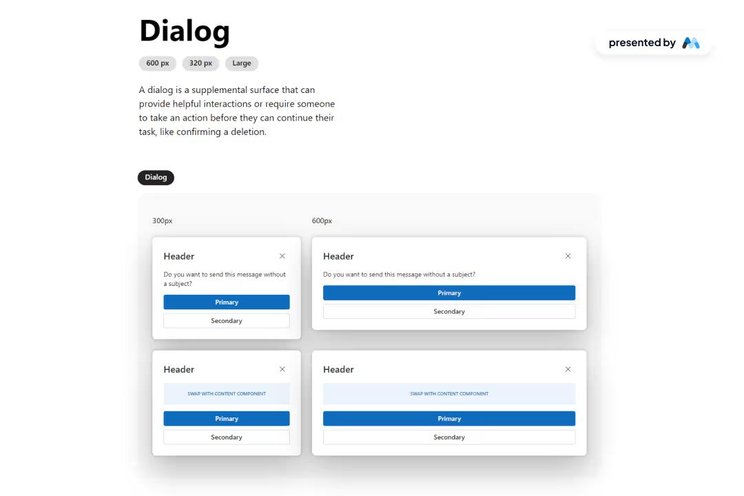 Microsoft Dialog Component