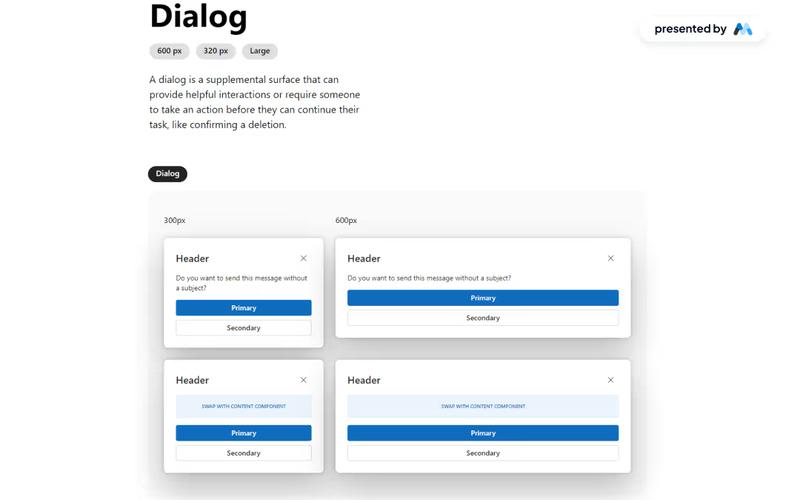 Microsoft Dialog Component
