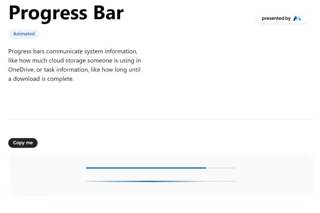 Microsoft Fluent Progress Bar
