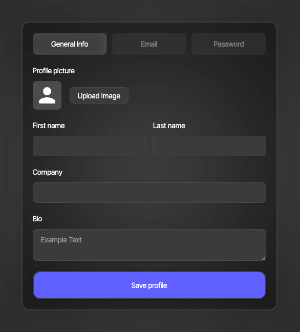 3 Tab Profile Form