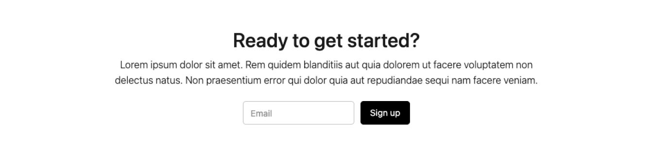 Simple CTA With Email Form