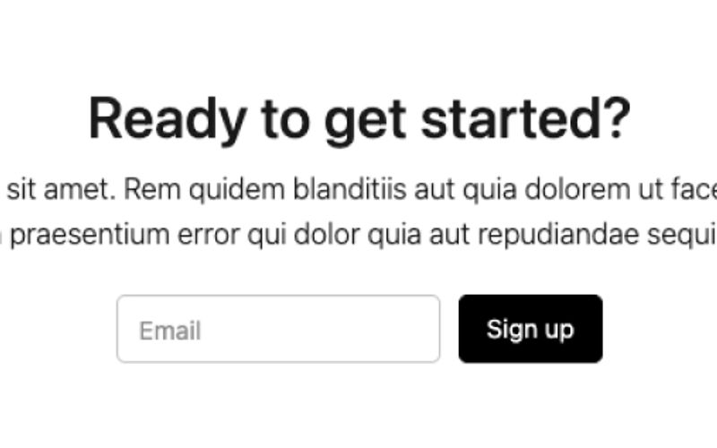 Simple CTA With Email Form