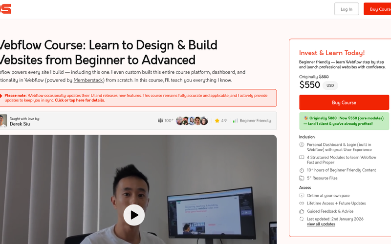 Derek Siu's Webflow Course