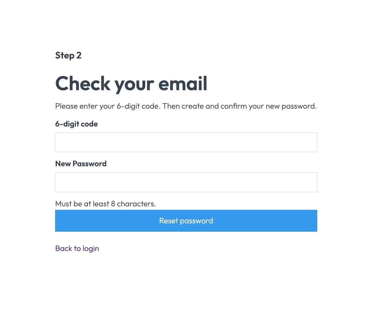 Unstyled Forgot Password - 2