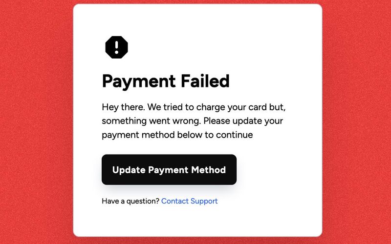 Failed Payment Page