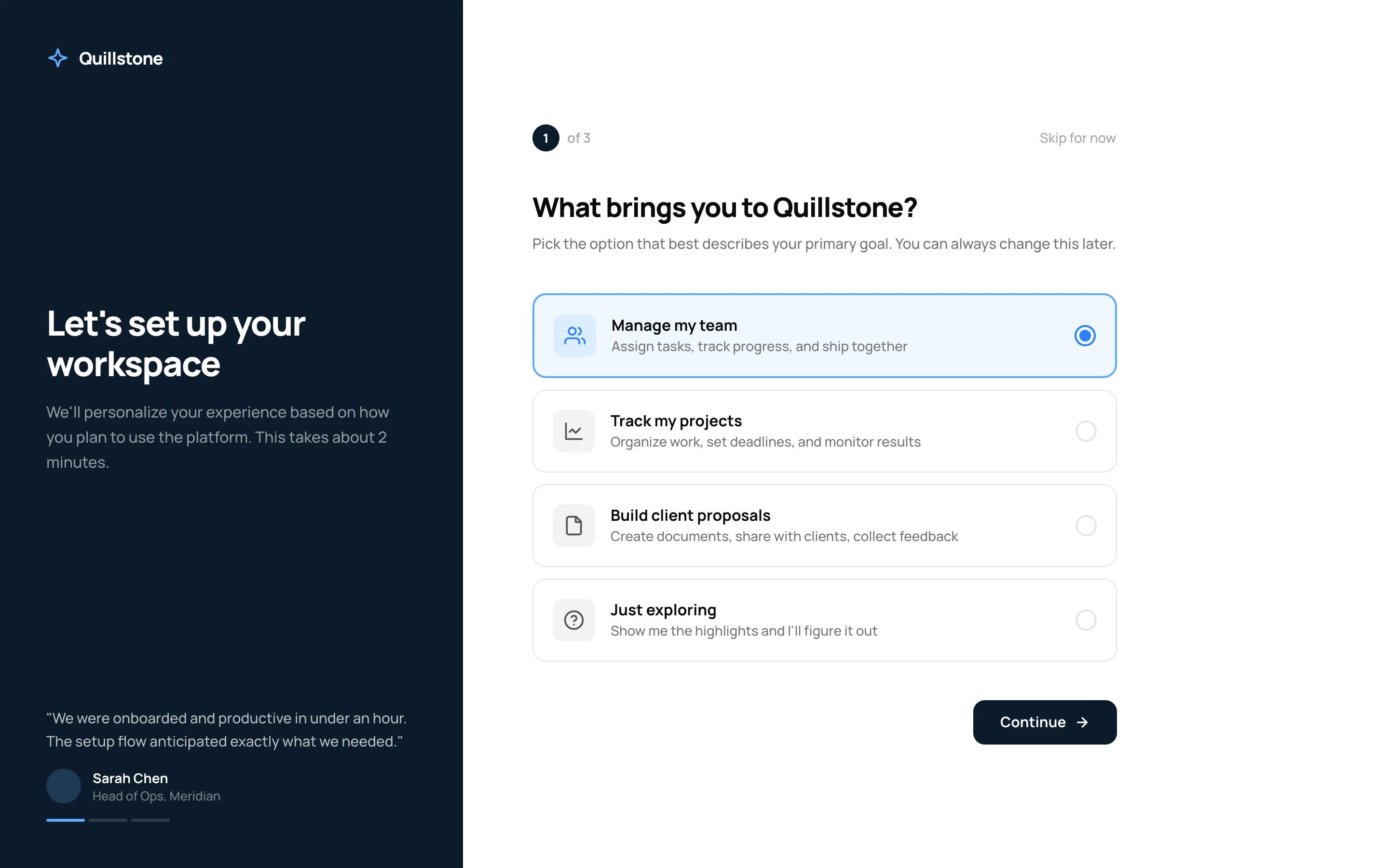 Split Screen Onboarding