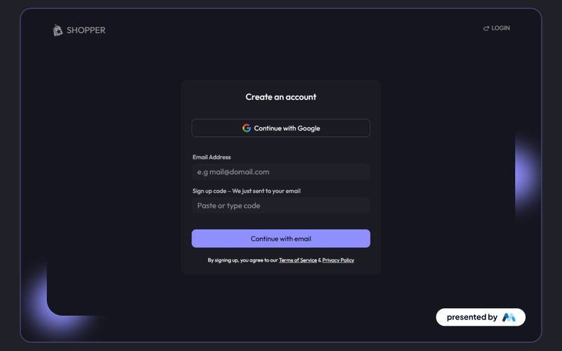 Violet Dark Signup
