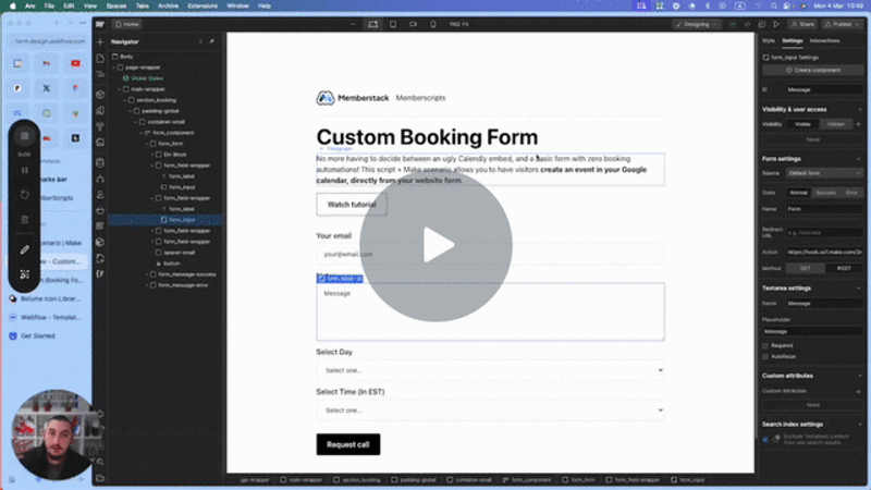 #103 - Custom Booking Form