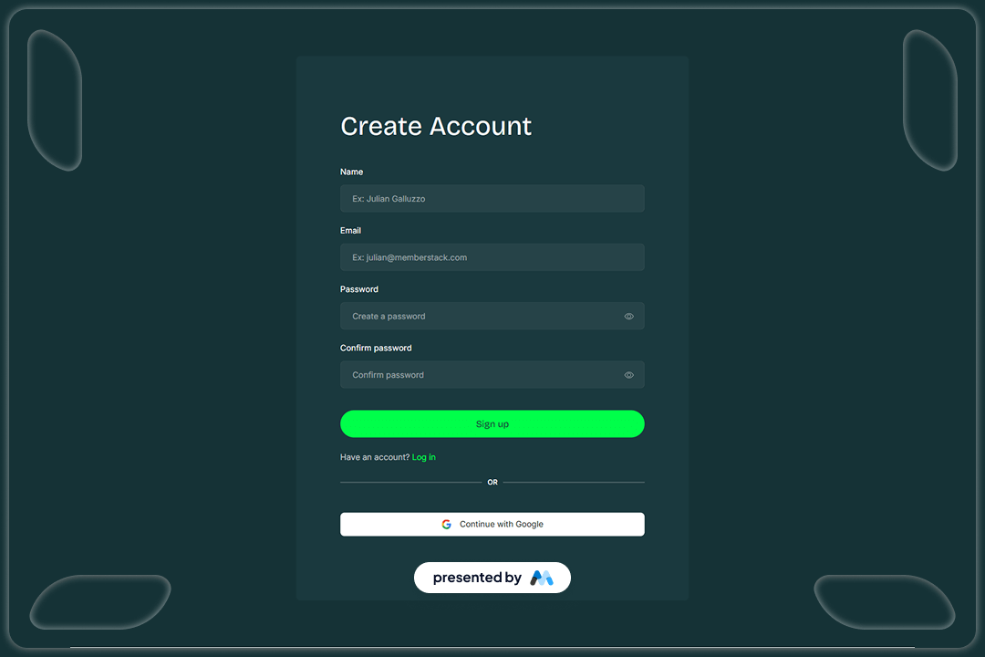 Invest UI Signup