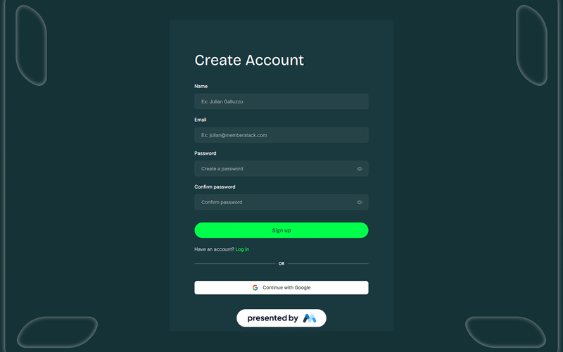 Invest UI Signup