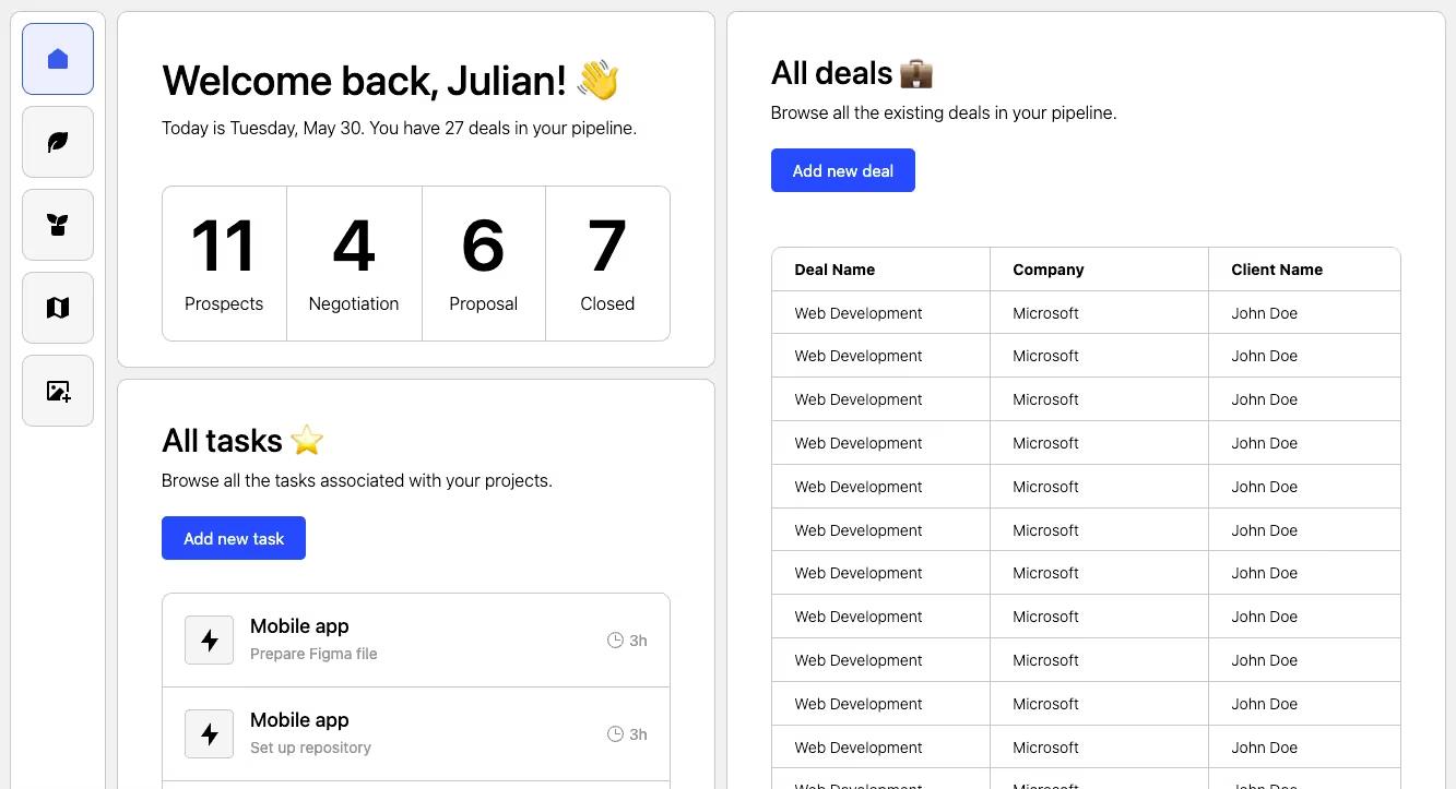 Grid Based Dashboard