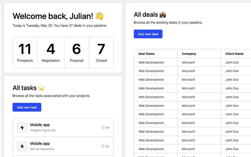 Grid Based Dashboard