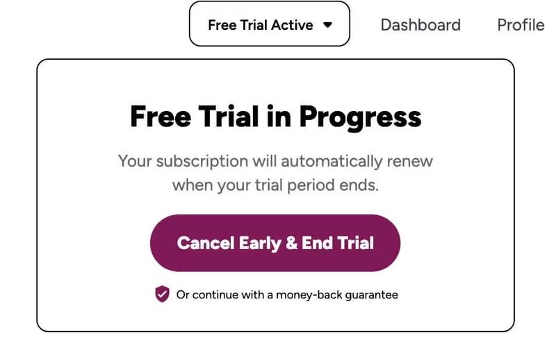 Free Trial Dropdown