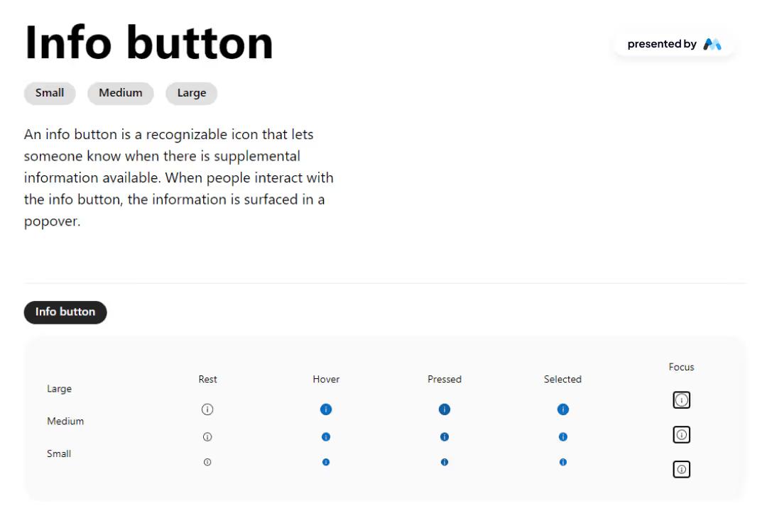 Microsoft Info Button Component