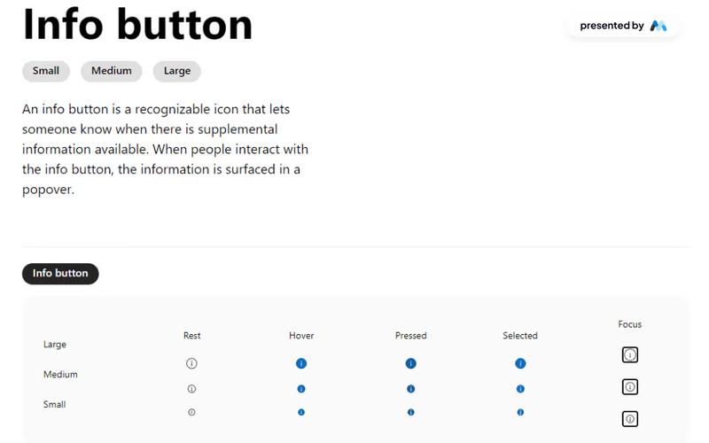 Microsoft Info Button Component